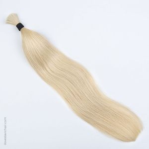 Vente en gros d'extensions de cheveux humains vierges Remy vietnamiens, Machine à double trame, Faisceaux droits, 100gr, Cheveux blonds tressés en vrac - Product Image 1
