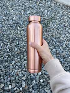 Best Selling 500 ml Handmade <b>Plain</b> Copper Double Wall Eco-Friendly <b>Water</b> <b>Bottle</b> Wholesale Price Luxury Outdoor Travel Flask - Product Image 2