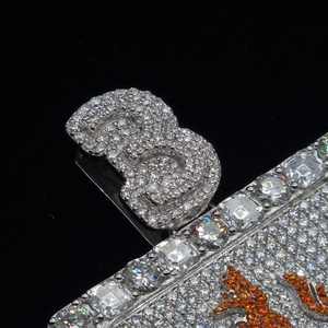 จี้เงินแท้ 925 ชุบโรเดียม ประดับโมอิสซาไนต์ สร้อยคอแบบมีโลโก้ สไตล์ฮิปฮอป ปรับแต่งได้ตามต้องการ - Product Image 4