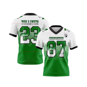 Meilleurs maillots de sport personnalisés en polyester 100% imprimé à rayures de Sialkot, maillot de football américain personnalisé, haut de gamme - Product Image 2