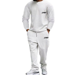 Conjunto de 2 Piezas de Sudadera con Capucha y Pantalones Deportivos Casuales de Algodón con Logotipo Bordado Personalizado para Hombre - Product Image 1