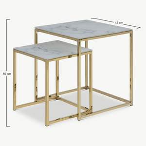 Modern Eco-friendly Foldable Multi Size <b>Living</b> <b>Room</b> Furniture Marble Top <b>Nesting</b> Square Coffee <b>Table</b> - Product Image 4