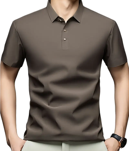 Hot-Selling Hommes D'été À Manches Courtes Haute Tricoté Élégant Couleur Unie Style D'affaires À Séchage Rapide pour Chemises Polyester/Coton - Product Image 5