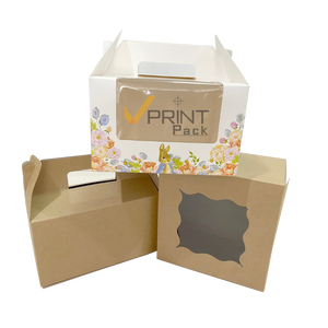 Caja de Embalaje Rígida para Donuts y Galletas, Desechable, Ecológica, de Grado Alimenticio, 8.3x10.5x2.5 Pulgadas, Cartón Francés, Impresión Offset, Transparente - Product Image 1