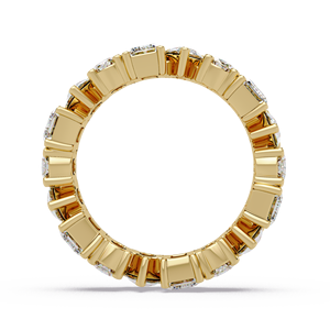 Anillo de Eternidad de Lujo en Oro Amarillo de 14K con Diamantes Cultivados en Laboratorio en Corte Esmeralda, Pera y Ovalado, Anillo de Boda para Mujer, Joyería Fina - Product Image 4