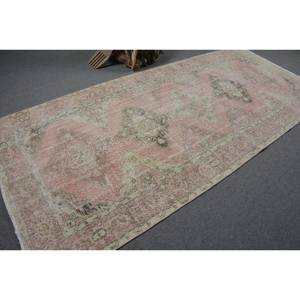 พรมสไตล์ตุรกีโบราณ4.8x10.9ft การออกแบบงานปะต่อสีชมพูสีเขียววัสดุขนสัตว์แบบถักแบบแบนเรียบลาเท็กซ์สำหรับตกแต่งห้องนั่งเล่น - Product Image 2