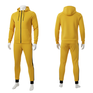 Ensemble de survêtement streetwear hiver tendance violet uni pour homme, avec sweat à capuche en polaire pour la gym et pantalon de jogging sport à poignets côtelés, tenue assortie - Product Image 5