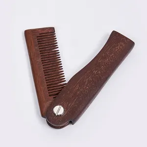 Dongshen Wholesale Private Label Foldable Wooden Men Beard Comb