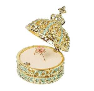 Organisateur de bijoux en métal, boîtes à bijoux en métal pour ranger des bijoux élégants en finition dorée en laiton - Product Image 5