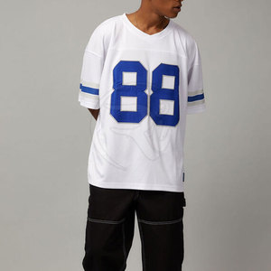 Camiseta extragrande de ajuste relajado con cuello en V y textura de malla para un uso diario fácil 2025 - Product Image 2