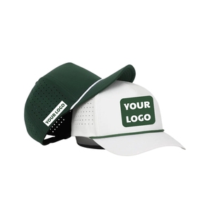 Casquette de golf imperméable anti-transpiration en gros avec trous découpés au laser, visière personnalisée, cordon, logo imprimé personnalisé, bande de couture intérieure, casquette 5 panneaux - Product Image 2