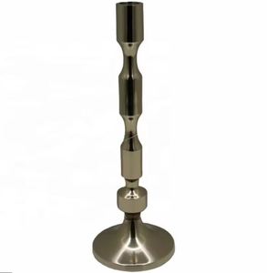 Bougeoir en aluminium et bambou couleur argent nickelé pour la décoration de la maison Diwali Bougeoir au design moderne - Product Image 3