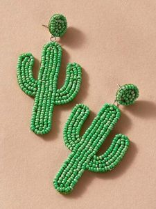 Boucles d'oreilles pendantes en forme de cercle vert vif, en perles de rocaille tissées, style géométrique, bijoux tendance, distributeur en gros - Product Image 3