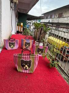 ถุงซิปไนลอนลายขวางพร้อมที่จับหนังปักลายเสือดาวเป็นมิตรกับสิ่งแวดล้อมใช้ในซูเปอร์มาร์เก็ตขนาดใหญ่พิเศษนำกลับมาใช้ใหม่ได้ - Product Image 6