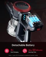 Aspirateur sans fil léger et autonome avec filtre HEPA, aspiration de 35 kPa, autonomie de 50 minutes, pour la maison, les poils d'animaux, la maison, la voiture