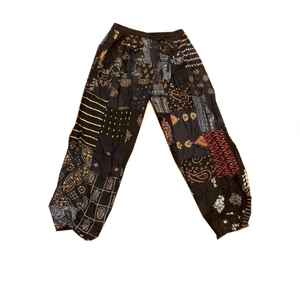 Pantalones bombachos de rayón marrón para mujer, cintura media, cintura elástica, patrón sólido, transpirable, ropa de Festival de verano, bolsillos de talla grande para - Product Image 2