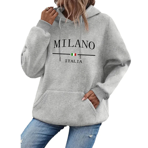 Conjunto de Sudadera con capucha recortada para mujer de alta calidad, sudaderas con capucha con logotipo personalizado, jersey de gran tamaño, de talla grande Sudadera con capucha, venta al por mayor - Product Image 2
