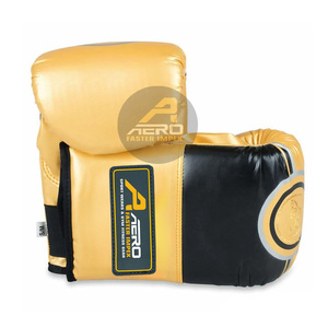 Guantes de boxeo profesionales de cuero genuino personalizables Patrón impreso que absorbe la humedad para entrenamiento de potencia Artes marciales - Product Image 1