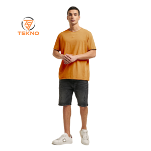 เสื้อเจอร์ซีย์ผ้าฝ้าย100% ระบายอากาศได้ดีแขนสั้นต่อต้านริ้วรอยเสื้อยืดฟิตเนสวิ่งพิมพ์โลโก้ธรรมดา - Product Image 2