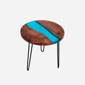 Handcrafted Custom <b>Epoxy</b> <b>Resin</b> Dining <b>Table</b> with Durable Metal Legs Polished Natural Wood <b>for</b> Luxury Home and Office Interiors - Product Image 5