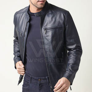Chaqueta de invierno informal con cuello levantado para hombre, piel de vaca transpirable con logotipo frontal a un precio razonable - Product Image 4