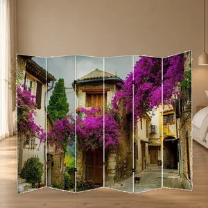 Pantalla Plegable de Lona de Doble Cara con Diseño de Calle de Flores de Provenza - Product Image 2