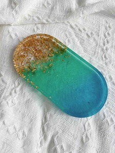 Plateau décoratif en résine de plusieurs couleurs, organisateur de cosmétiques, décoration d'intérieur, plateau ovale en résine, plateau de coiffeuse, haute qualité - Product Image 4