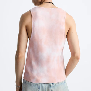 Cravate teint décontracté débardeur Slim Fit t-shirt pour hommes 100% coton nouveauté hommes T-shirts respirant été porter course utilisation - Product Image 2