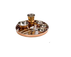 Bonne qualité cuivre acier inoxydable bronze thali ensemble pour servir la vaisselle hôtel design classique au prix de gros de Jamson - Product Image 5