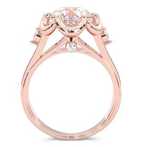 ต่างหูแบบก้านแยกสำหรับผู้หญิงลายศิลปะเพชรโมอิสทรงกลมน่ารัก - Product Image 2