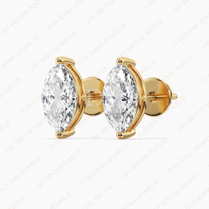 Boucles d'oreilles tendance en moissanite marquise à quatre griffes, forme flèche, en argent plaqué rhodium, 2 carats, cadeau de fiançailles et de mariage - Product Image 2