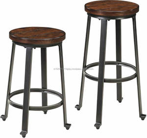 Taburete de Bar superior de madera marrón de diseño moderno con patas de metal de hierro Sillas de Bar exclusivas de estilo industrial altamente exigentes para el hogar - Product Image 3