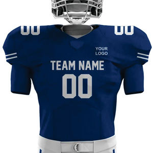 Personalizado de los hombres azul blanco uniforme de fútbol americano Durable Tackle sarga equipo Jersey pantalones conjunto transpirable ropa deportiva para corto - Product Image 2