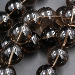 Nueva llegada Natural marrón ahumado cuarzo liso redondo 8mm cuentas de piedras preciosas sueltas fabricación de joyas hechas a mano a precio de mercado mayorista - Product Image 4