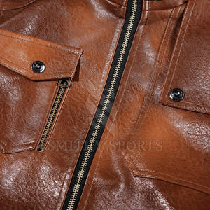 Nuevo diseño de tendencia Chaqueta de cuero de calidad superior para hombres Chaqueta de moda de cuero puro para venta en línea - Product Image 3