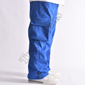 Customized Adult <b>Royal</b> <b>Blue</b> Baggy Ski Pants with Soft <b>Fleece</b> Warm Lining Multiple Zipper Pockets and Adjustable Waistband - Product Image 2