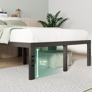 Cadre de lit en métal minimaliste Queen avec rangement OEM & ODM, conception silencieuse, montage facile, idéal pour la chambre à coucher et les surfaces en bois dur - Product Image 4