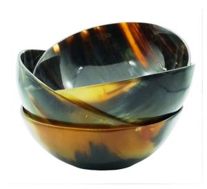 Ensemble de bols en corne de buffle fabriqués à la main de haute qualité Ultra brillant avec cuillère pour bol décoratif de haute qualité - Product Image 2
