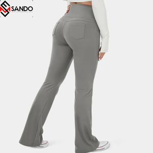 ขายส่งที่กําหนดเองของผู้หญิงเอวสูงเลกกิ้งระบายอากาศกางเกงโยคะกระชับสัดส่วนด่วนเลกกิ้งเปลวไฟสําหรับออกกําลังกายยิม - Product Image 6