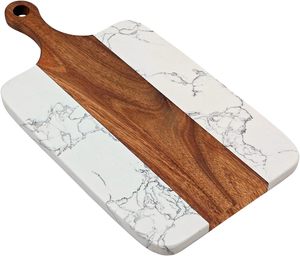 Nouvelle planche à découper de bloc de boucher noir ensemble de planches à découper décoratives de cuisine en marbre rondes faites à la main en Inde - Product Image 5