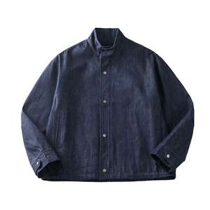 Vestes en jean pour hommes, mode d'hiver, haut de gamme, élégantes, col montant, 100% coton, séchage rapide, respirantes, coupe ample - Product Image 1