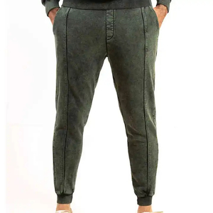 Heavy <b>Weight</b> Acid Washed Tracksuit <b>Blank</b> Mens Pullover Vintage Winter Tracksuit Customize Logo - Product Image 3