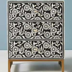 BONE INLAY CONSOLE MEILLEURE QUALITÉ Design moderne Armoire à incrustation en os véritable avec 7 tiroirs pour le salon Armoire à incrustation en os par - Product Image 1