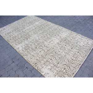 พรมวินเทจขนาดใหญ่ 5.2x8.3 ฟุต สีขาว สไตล์โมร็อกโกตุรกี - Product Image 2