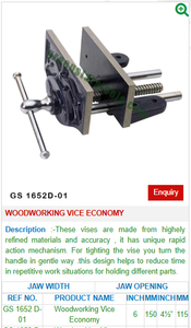 Economía GS 1652D-01 Carpintería Vices Herramientas de joyería para joyeros - Product Image 2