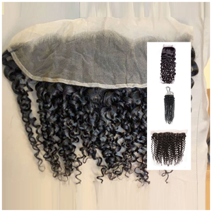 Remy Mongolian Kinky Curly Frontals Extensiones de cabello humano natural lujoso para textura audaz - Product Image 1