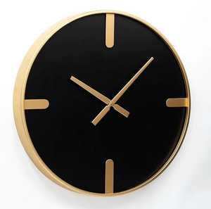 นาฬิกาแขวนผนังแบบเข็มควอตซ์เหล็กขนาดใหญ่ หน้าปัดเดียว สีดำ สำหรับบ้านและสำนักงาน ดีไซน์ทันสมัย เงียบ ใช้พลังงานจากแบตเตอรี่ - Product Image 2