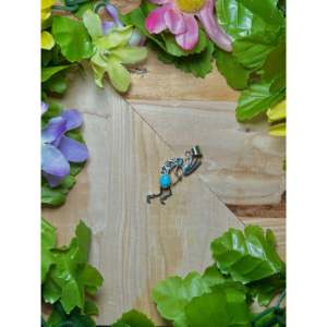 Pendentif artisanal Navajo en turquoise Golden Hill et argent sterling avec technologie d'incrustation à sertissage clos - Product Image 3
