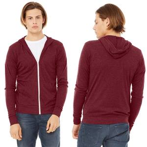 Sweat-shirt d'hiver pour homme, léger, en mélange coton et bambou, entièrement zippé, brodé, impression numérique, style streetwear - Product Image 4