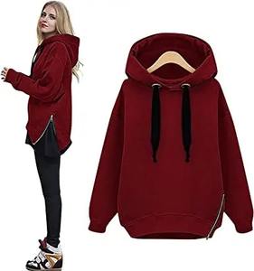 Sudadera corta con capucha de gran tamaño para mujer, Jersey informal, sudadera recortada con logotipo frontal para invierno - Product Image 5